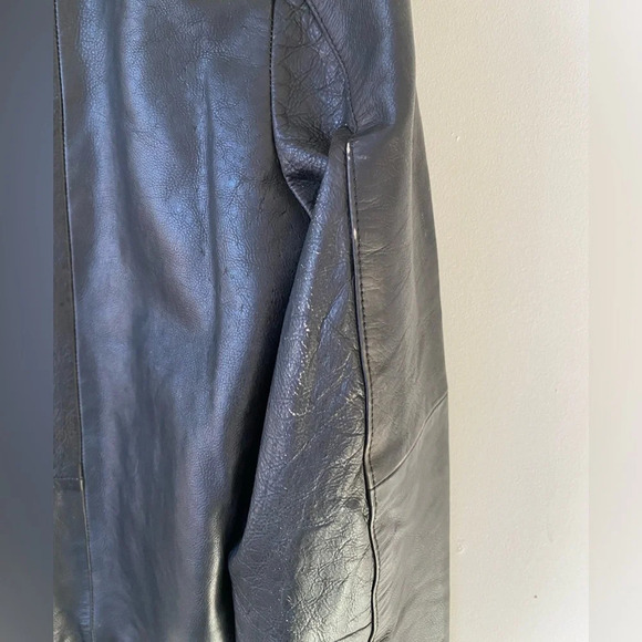 Marc New York Andrew Marc Leather Jacket Men’s Large Heavy Distressed Moto Black - Picture 11 of 14